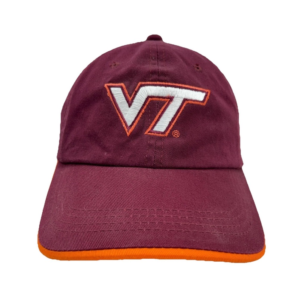 Virginia Tech Hokies Hat Cap Strap Back Maroon Orange Baseball Dad Adjustable C